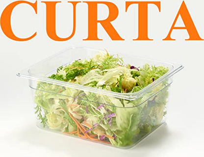 CURTA 6-Pack 1/2 Size 6" Deep NSF Polycarbonate Food Pans | Dishwasher & Freezer Safe Clear Container for Prep Tables, Buffet, Salad Bar, Commercial & Home Kitchen - color: 1/2 Size, size: 6" Deep