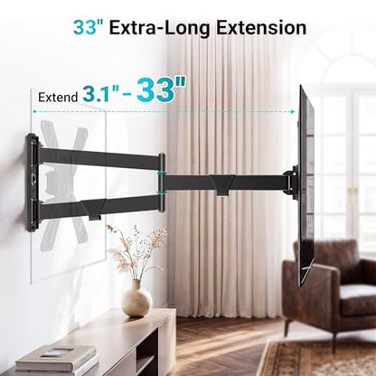 BONTEC Full Motion Corner TV Wall Mount for 31–75 Inch TVs, 33" Long Arm - size: for 31-75 Inch
