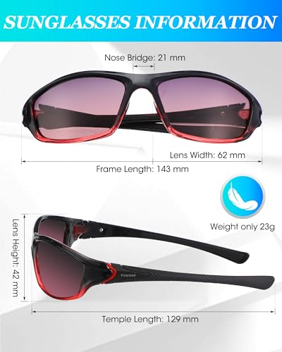 Frienda 6 Pack Polarized Sport Sunglasses for Men Outdoor - color: Fashion Colors