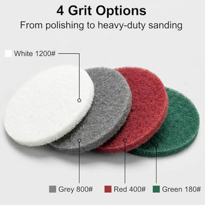 20 Pcs 5" Mixed Grit Drill Brush Scrubber Scouring Pads - style: Multicolor - Mixed Grit