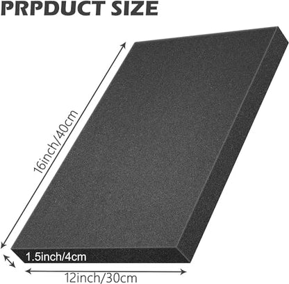 2 Pcs Black Polyurethane Foam Sheet, Cuttable Foam Inserts for Cases - color: 16x12x1.5Inch - 2Pcs