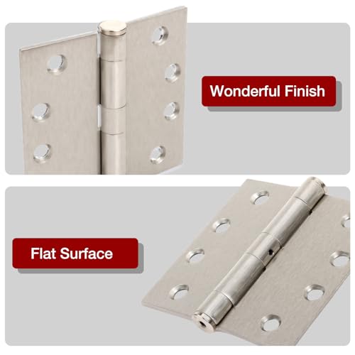 TDCHINGES Heavy Duty Door Hinges Brushed Nickel 4.5" x 4 1/2" Satin Square - color: Satin Nickel, size: 2 Pack
