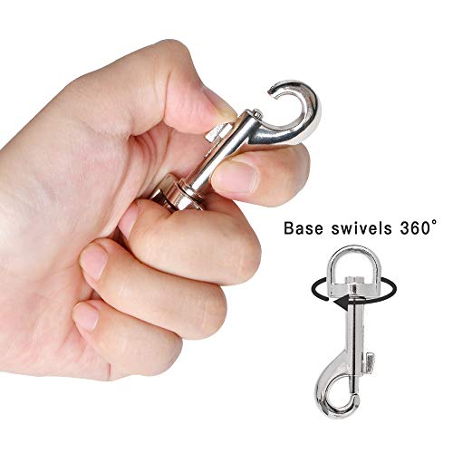 20pcs Snap Hooks for Dog Leash Collar Linking, Heavy Duty Swivel Clasp Eye Bolt Metal Buckle Trigger Clip for Spring Pet Buckle, Purse Bag Making, Keychain, Handmade Crafts DIY Project - color: Silver