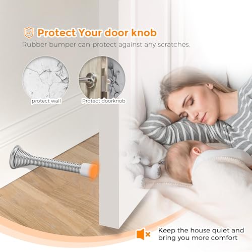 Ravinte Door Stoppers, 48 Pack Satin Nickel Spring Door Stops - color: Satin Nickel