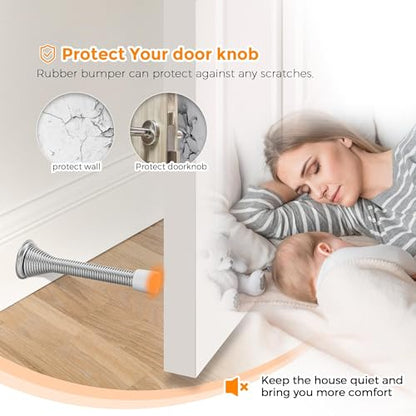 Ravinte Door Stoppers, 48 Pack Satin Nickel Spring Door Stops - color: Satin Nickel