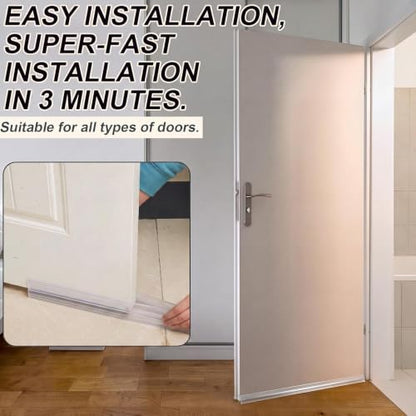 Yaocom 4strip 32" Vinyl U Shape Door Bottom Seal Slide on Door Sweep, Clear - color: Clear