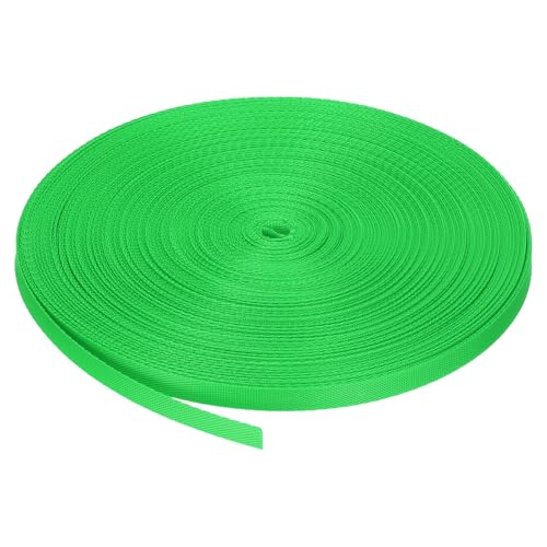 MECCANIXITY Flat Nylon Webbing Strap 3/8 Inch 50 Yards Apple Green - color: Apple Green, size: 3/8 Inch x 50 Yards