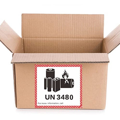 HYBSK 50PCS 4.7" x 4.3" Lithium Ion Battery Transport Caution Warning Labels for Shipping (UN3480) - size: UN3480