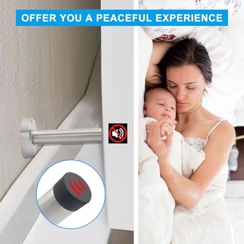 Jiozermi 10 Pcs Silver Door Stopper, Heavy Duty Wall Mounted - color: Silver