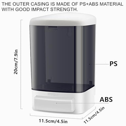 6-Pack Soap Dispenser Wall Mount 1000ml (33.8oz) –Commercial Heavy-Duty Plastic Liquid Dispenser for Soap,Shampoo, Hand Sanitizer– Manual Pump for Bathroom, Kitchen, Restaurant,Hotel (1000ml) - size: 6Pack-1000ml