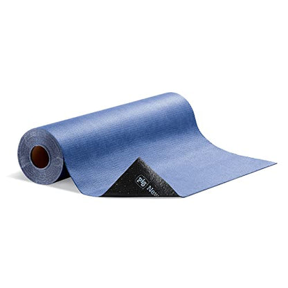 PIG Industrial Absorbent Grippy Floor Mat | Adhesice-Backed Grippy | 32"W x 50'L | 5.25 Gallons Absorbency per Roll | Mediumweight | Blue | MAT3250 - size: 32" x 50'