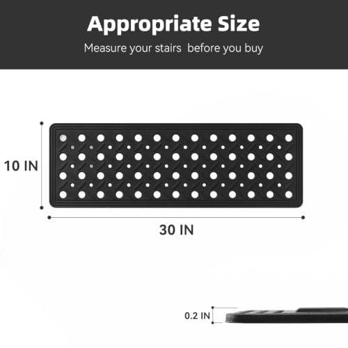 PADOOR Rubber Stair Treads Outdoor Heavy-Duty Non-Slip 30"x10" 5 Pack Black - size: 10"x30"