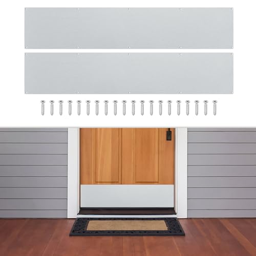 2 Pcs Door Kick Plates - 6x30 Inches Kick Plates,Glittered Silver - color: Glittered Silver, size: 6 x 30 Inch