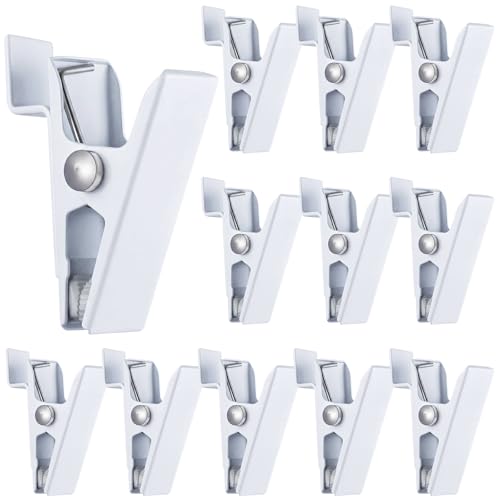 Zonon 12 Pack White Metal Slatwall Clips 2 Inch Slatwall Accessories Garage Storage Clips Commercial Slat Wall Clip for Clothing, Accessories - style: White