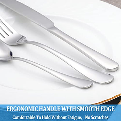 32 Pcs Dinner Spoon Set,Premium Food Grade Stainless Steel Spoons,Durable Metal Spoon,Tablespoon,Spoons Silverware Only,Mirror Finish & Dishwasher Safe,Use for Home,Kitchen and Restaurant - 7.3 inch - color: Silver