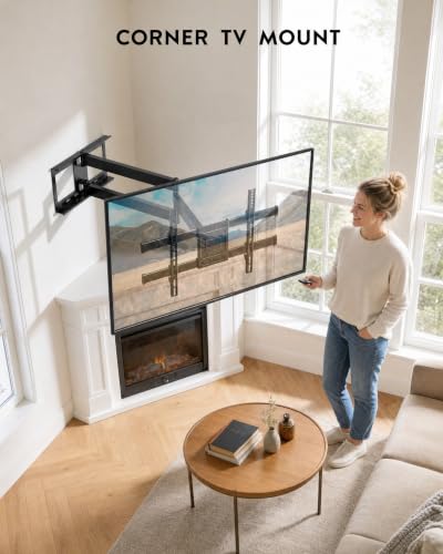 BONTEC Corner TV Wall Mount with Extra Long 40.9” Extension Arm,Tilt Swivel - size: for 32-75 Inch