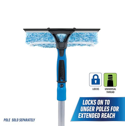 Unger Professional Connect & Clean 2-in-1 Squeegee & Scrubber, 10” Window Cleaning Tool, Commercial and Residential Use, Washer Cleaner Supplies to Remove Excess Water and Dry (Pack of 10) - size: 10 inch (Pack of 10), style: 10" 2-in-1 Window Cleaner II