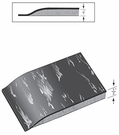 Rhino Mats TT-R36CHX10 Marbleized Tile Top, Anti-Fatigue Mat, 3' x 10' x 1/2", Charcoal