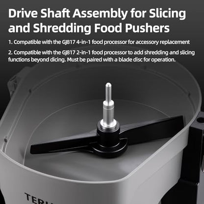 Electric Vegetable Chopper Food Pusher Accessory, Drive Shaft Asembly for Slicing and Shredding Blade Discs, Replaceable Accessory for GJ817 - size: Food Pusher Assembly