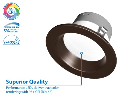 DLR4(v6) 4-inch Oil-Rubbed Bronze Selectable Recessed LED Downlight (DLR4607120SOB) - color: Oil-Rubbed Bronze, style: 1-Pack