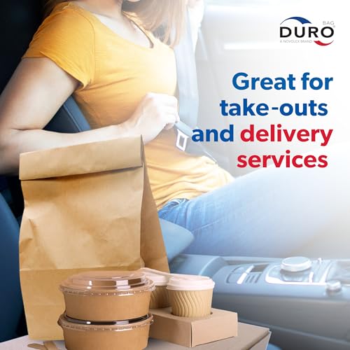DURO 57# Heavy Duty Brown Grocery Bags, No Handles, 12x7x17 In, 50 Ct - size: 1 Count (Pack of 50)