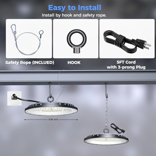 AIKVSXER 1 Pack UFO LED High Bay Light, 200W 30000LM LED Shop Lights