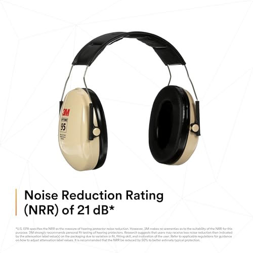 3M PELTOR Hearing Protection Optime 95 Earmuffs, Adjustable Earcups, E-A-Rfit Compatible, Stainless Steel - size: Over the head (Pack of 10), style: Over the Head
