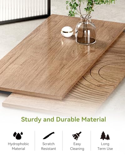 LITTLE TREE 47-Inch Reception Desk with Counter, Oak Front Desk Reception Room Table, Retail Counter for Checkout, Modern Welcome Desk for Lobby, Office, Beauty Salon - color: Brown