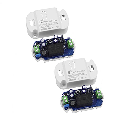 16A Inline WiFi Smart Switch Relay, 120V Smart Life Wireless Module - style: 16A 2 Pcs.