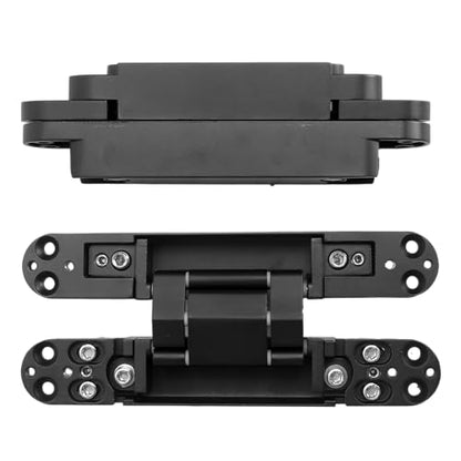 4-Pack 7 inch Black Hidden Door Hinges, Heavy Duty Zinc Alloy Concealed Hinges, Invisible 180 Degree Swing Hinge, 3 Way Adjustable Butt Hinge - color: Black, size: 7 Inch