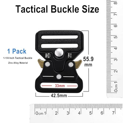 1-1/4 Inch Tactical Buckle Replacement, Metal Heavy Duty Tactical Belt Buckles for Webbing Nylon Strap, Dog Collar, Harness, Military Buckle Backpack Clip Hardware, Black - color: 03(1-1/4" Black Metal Buckle 1pcs)