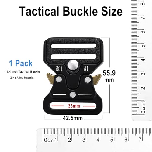 1-1/4 Inch Tactical Buckle Replacement, Metal Heavy Duty Tactical Belt Buckles for Webbing Nylon Strap, Dog Collar, Harness, Military Buckle Backpack Clip Hardware, Black - color: 03(1-1/4" Black Metal Buckle 1pcs)