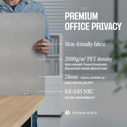Universal Desk Privacy Panel – Heavy-Duty Desk Divider & Office Partition - Privacy Screen for Workspaces & Cubicles (1-Pack, 24" x 24") - size: 24" x 24"