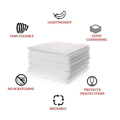 12”x12” Foam Wrap Sheets for Packing Moving Supplies, Cushion Foam Wrap Packing Foam for Dishes, China, Glassware 50 Pack - color: white-1