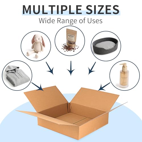 CRUGLA 12x12x3 Shipping Boxes 25 Pack, Brown Corrugated Cardboard Boxes with Side-Lock and Pre-Applied Double-Sided Tape, Easy Assemble Packing Mailer Boxes for Small Business Shipping - size: 12x12x3 Inch 25 Pack