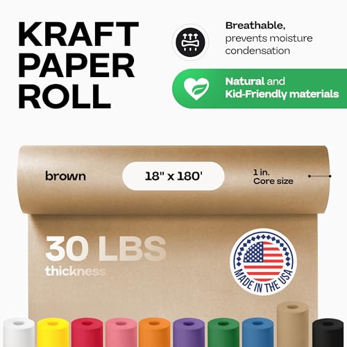 Kraft Paper Roll for Moving Supplies & Shipping, 18" x 180 Ft - USA-Made - size: 18" X 180 Feet