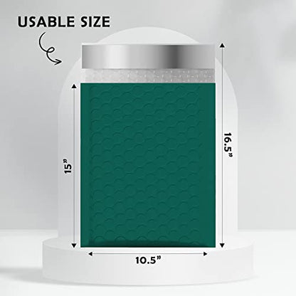 Yens Green Poly Bubble Mailers 10.5x16 10 Pack Usable 10.5x15 - color: Green, size: 10.5" x 16"