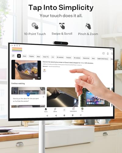 SYLVOX 27" Smart Rolling Display with Stand, Built-in 4-5H Battery - size: 27''