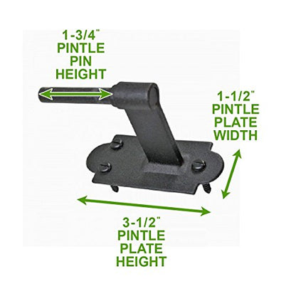 Renovators Supply Manufacturing Black Cast Iron Pintle Strap Hinges 11-3/4 Inch Offset Lift Off Shutter Gate Door Hardware RSF Rustic Colonial Reversible Hinges with Screws - size: Pack of 1