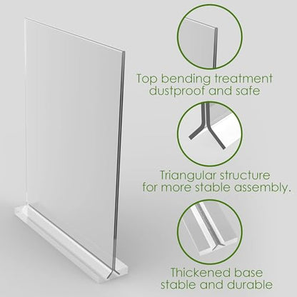 newnewshow 8.5x11 Clear Acrylic Sign Holder, Display Stand, Plastic Card Holder for Business, Office, Retail (2 Pack 8.5x11) - size: 2 Pack