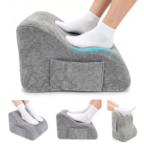 Foot Rest for Under Desk at Work, Ergonomic Under Desk Footrest with Washable Cover, Fit for Office Chair Gaming Chair and Sofa,Leg Elevation Pillow,Supports Posture - color: Silver Grey