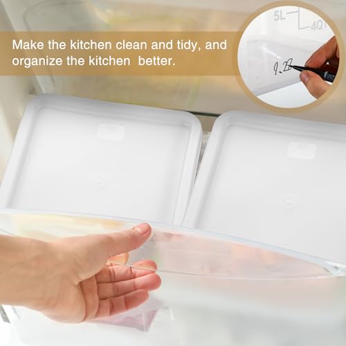 FoldTier 2 Pcs Square Food Storage Containers, White, 12 Qt - color: White, size: 12 Qt