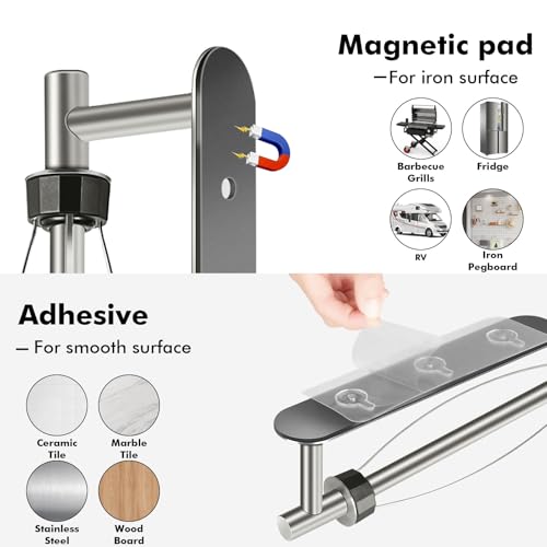 KIHOGEM Magnetic Paper Towel Holder, One Hand Operable, Silver - color: Silver