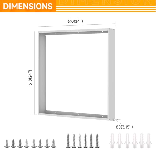 2x2FT Surface Mount Kit for LED Flat Panel Light, 3.15" Width, 2Pack - size: 2x2FT-2Pack