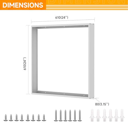 2x2FT Surface Mount Kit for LED Flat Panel Light, 3.15" Width, 2Pack - size: 2x2FT-2Pack