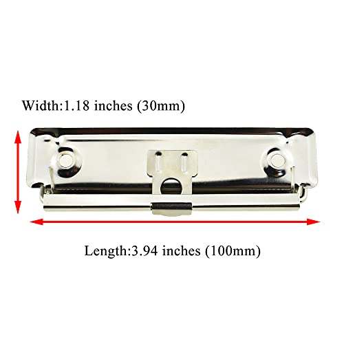 HAHIYO 3.94 Inches Metal Clipboard Clips with Rubber Grips 6 Pack Mountable Sturdy Strong Springs with Rivets Document File Wood Plastic Clips Board for Office School Home - style: Silver-3.94in-6p