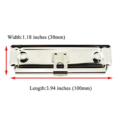HAHIYO 3.94 Inches Metal Clipboard Clips with Rubber Grips 6 Pack Mountable Sturdy Strong Springs with Rivets Document File Wood Plastic Clips Board for Office School Home - style: Silver-3.94in-6p