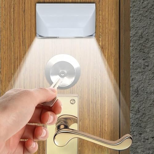 Key Light Door Lights, Small Motion Sensor Light with 4 LED Bulbs, Battery Powered Night Lights for Hallway, Stairway, Kitchen, Closet, Bedroom (2 Pack White) - color: White-2 Pack