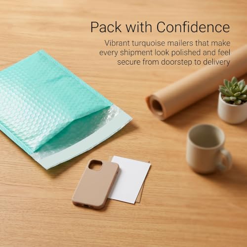 100 PCS 5 x 6 Inch Poly Bubble Mailers, Teal Waterproof Padded Mailing Envelopes, Practical Self Seal Adhesive Shipping Bags for Small Business Packing Mailing Supplies - color: Teal