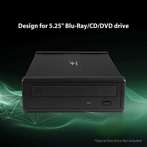 NexStar DX2 USB 3.0 External Enclosure, Design for 5.25" Blu-Ray/CD/DVD SATA Drive, 2nd Gen DX, Aluminum Alloy, fit Any Depth Optical Drive, TAA Compliant, USB Hot swappable (NST-540S3-BK)